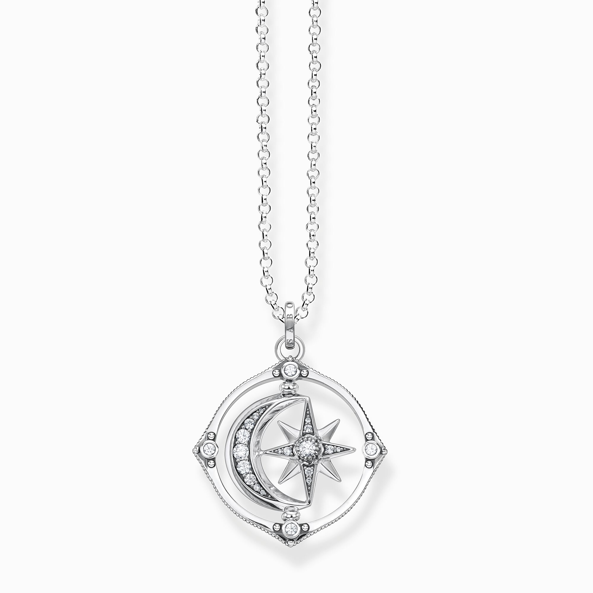 Thomas Sabo Sterling Silver Moveable Moon and Star Necklace