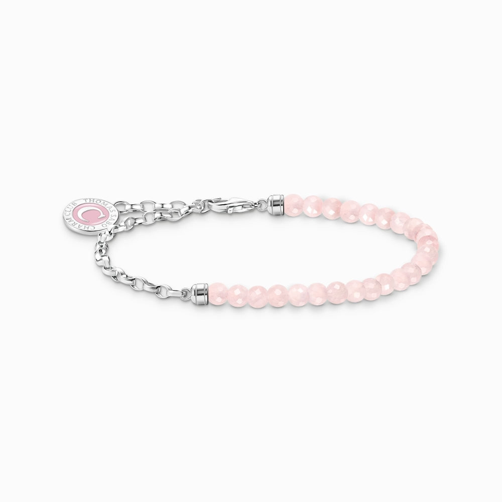 Thomas Sabo Sterling Silver Rose Quartz Charmista Member Charm Bracelet with Coin