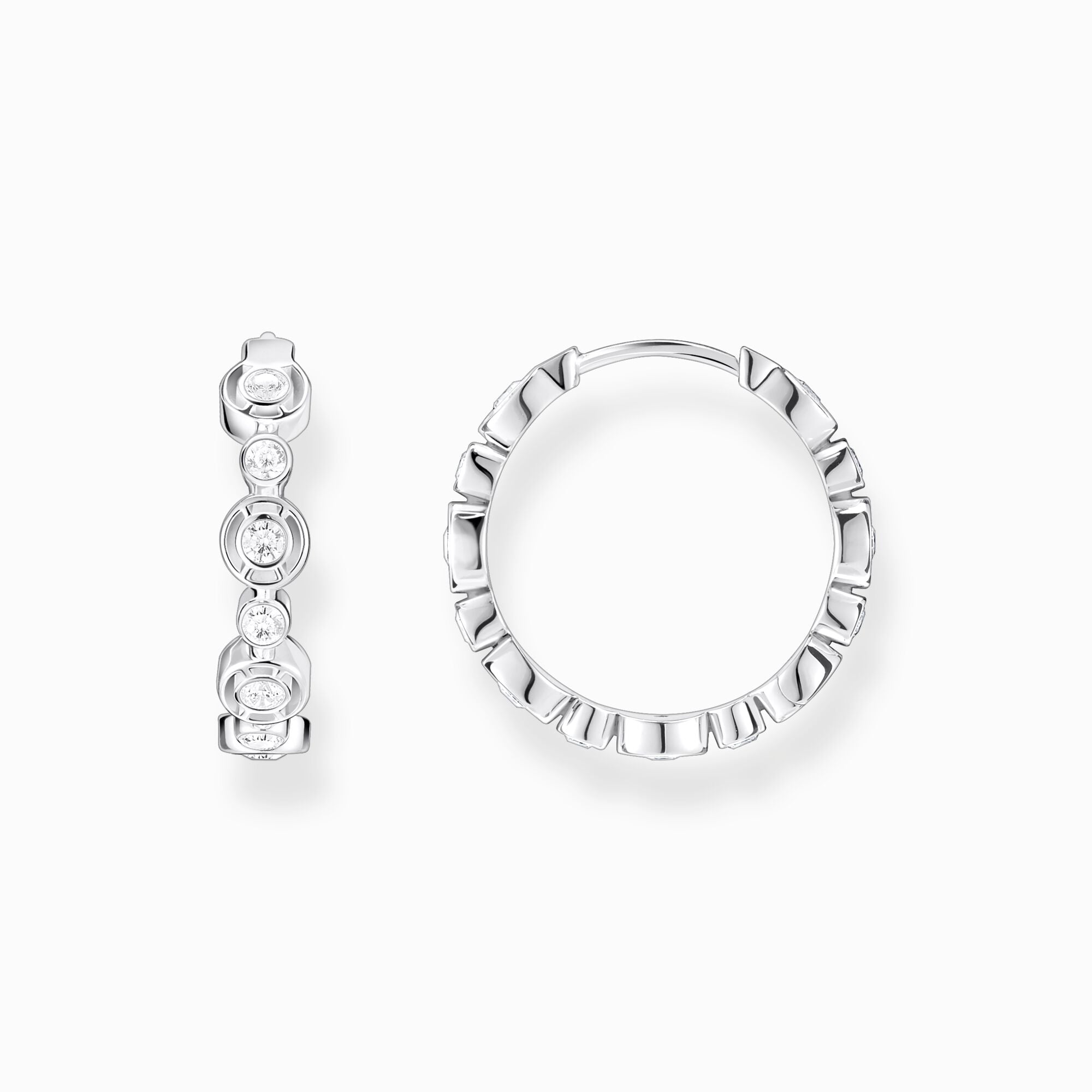 Thomas Sabo Sterling Silver White Stones Hoop Earrings