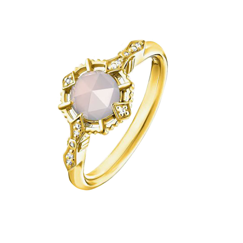 Thomas Sabo Vintage Yellow Gold Agate Diamond Ring D