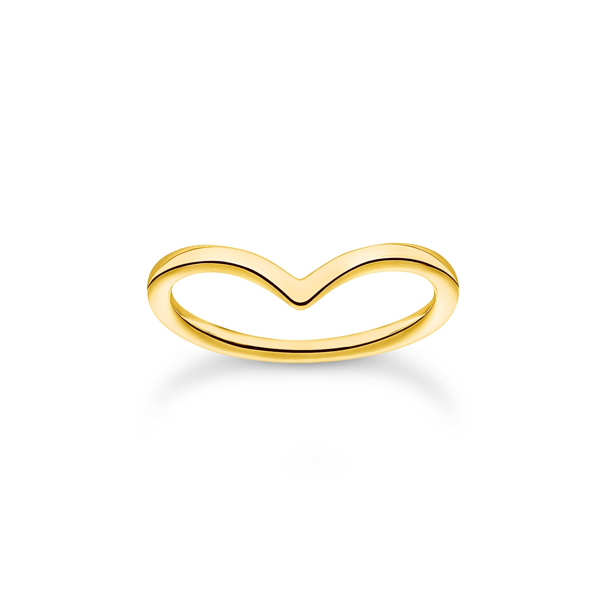 Thomas Sabo Yellow Gold Plated Sterling Silver V-Shape Ring
