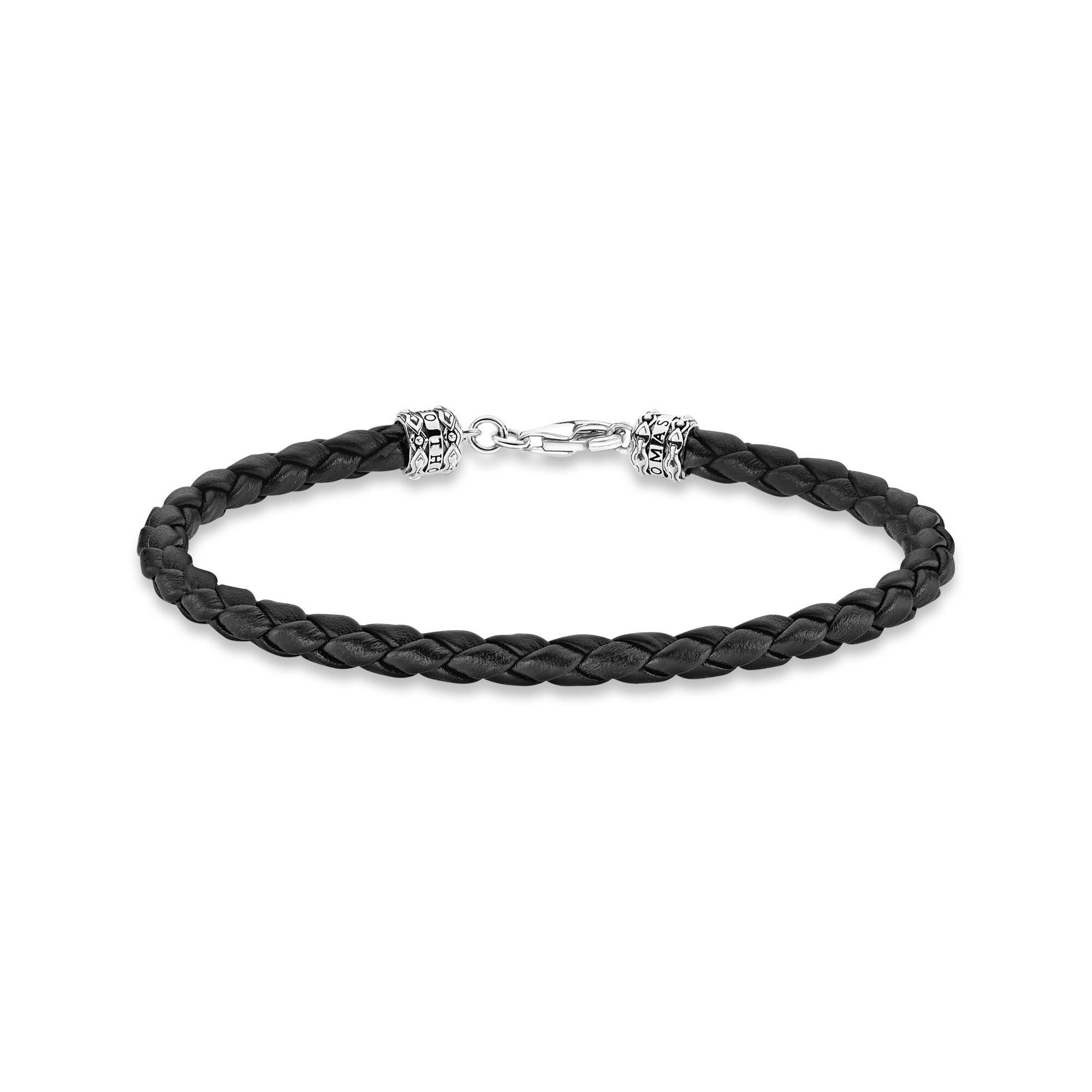 Thomas Sabo Sterling Silver Leather Black Bracelet 17cm