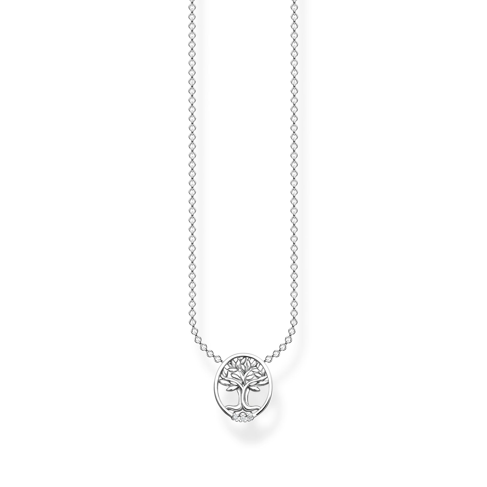 Thomas Sabo Tree of Love Sterling Silver White Stone Necklace