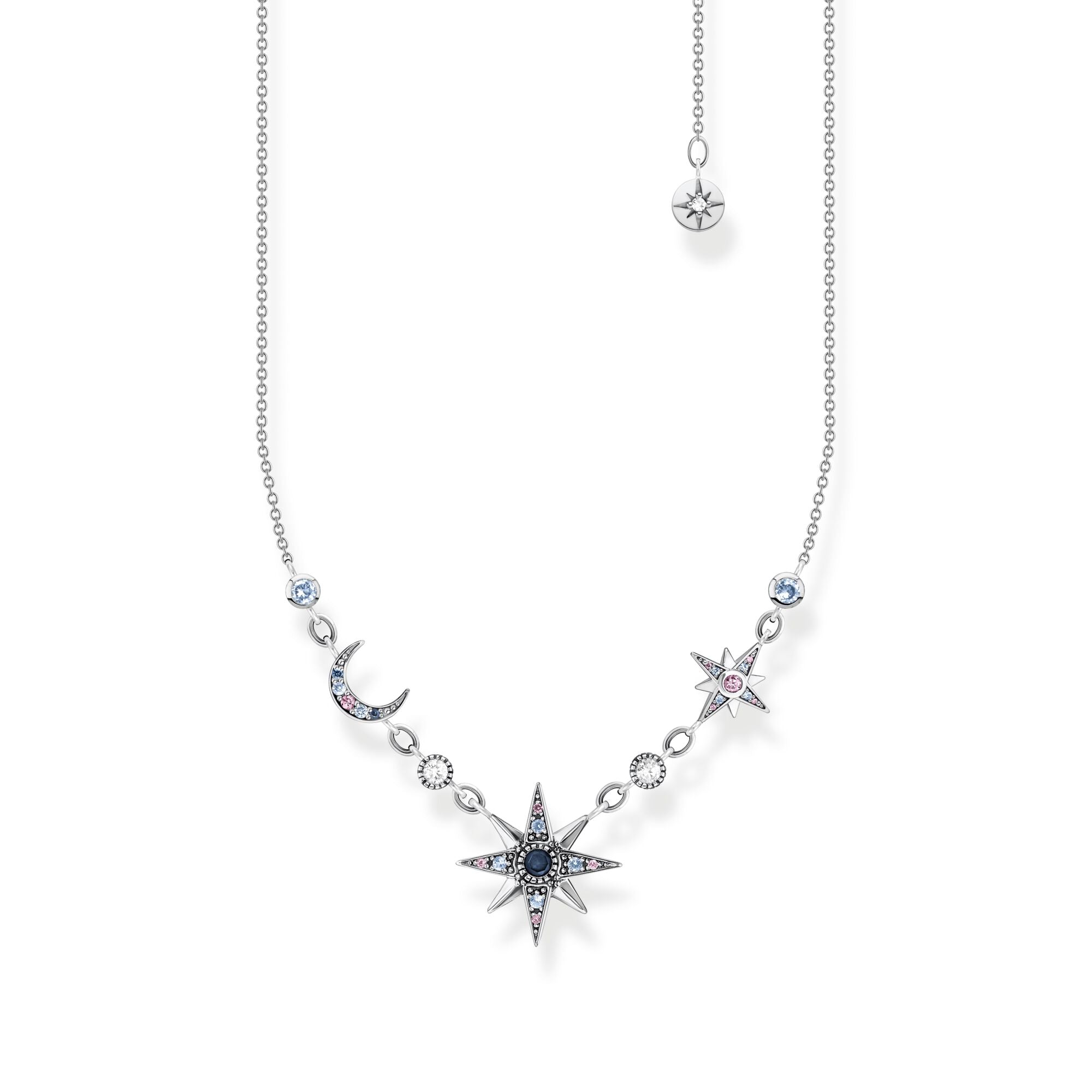 Thomas Sabo Royalty Sterling Silver Star and Moon Necklace