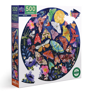 Moths 500 Piece Round Puzzle