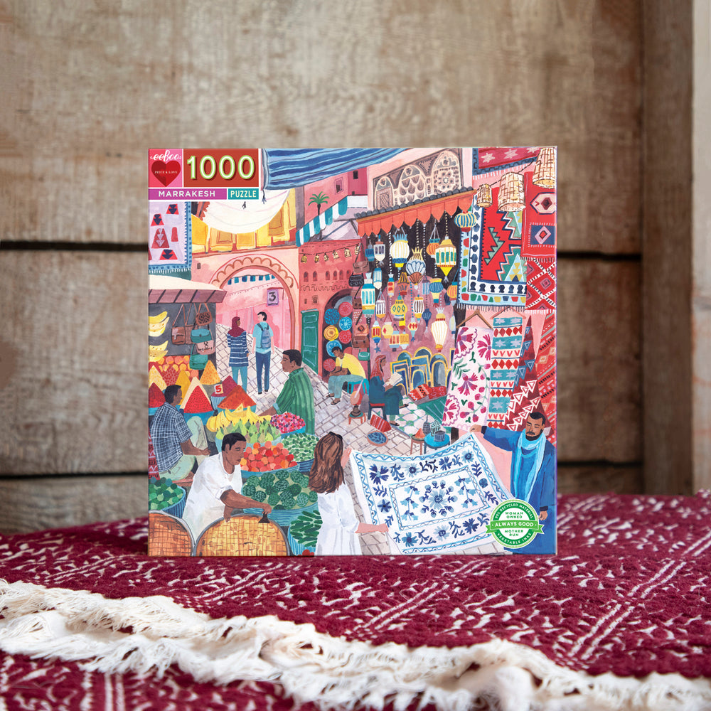 Marrakesh Morocco 1000 Piece Jigsaw Travel Puzzle | eeBoo Piece & Love | Gifts for Travel Lovers