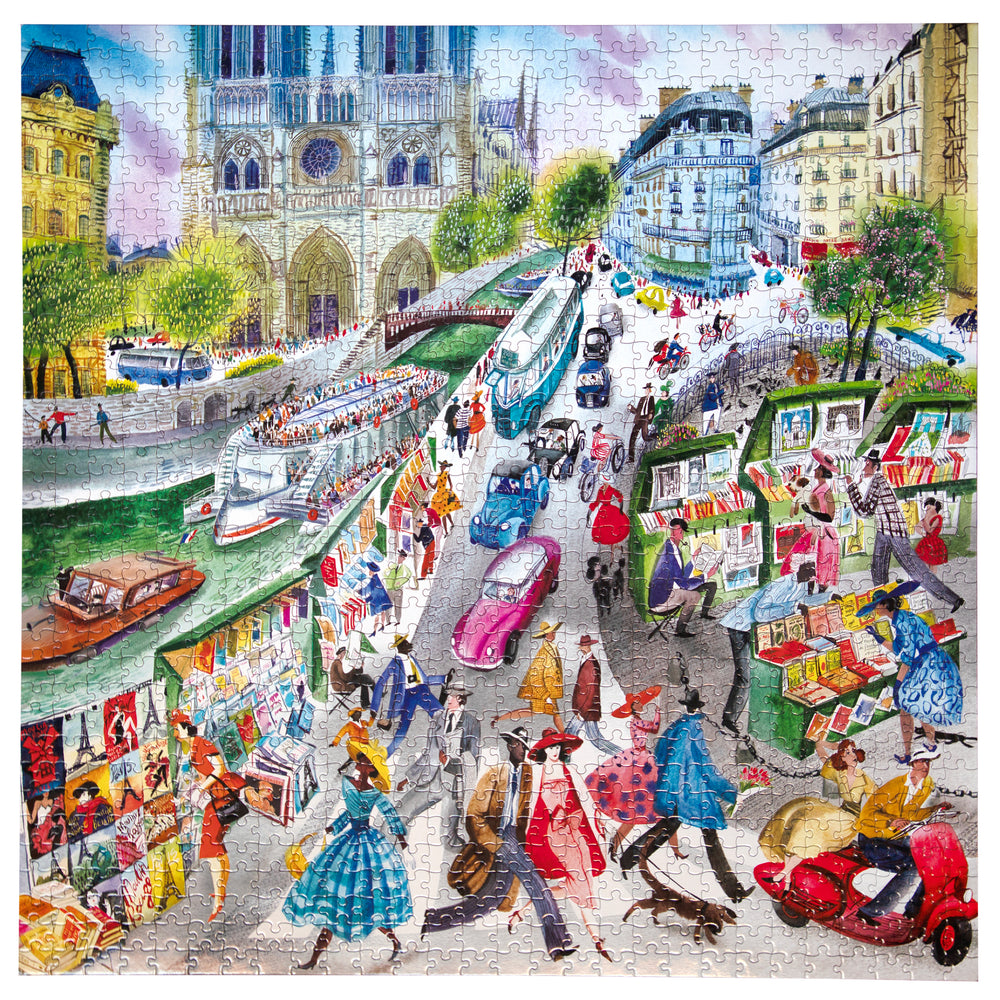 Paris France Bookseller 1000 Piece Puzzle by eeBoo | Unique Beautiful Gifts