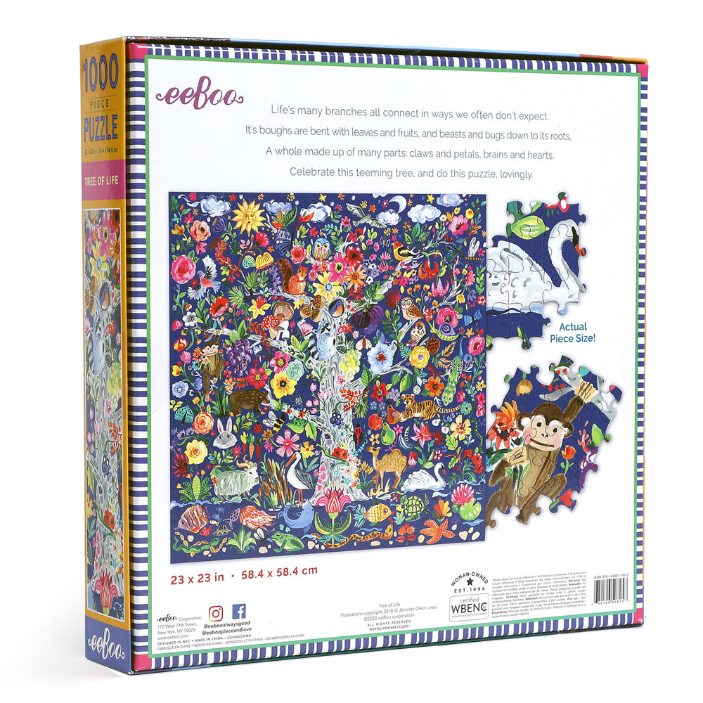 Tree of Life 1000 Piece Jigsaw Nature Puzzle | eeBoo Piece & Love | Gifts for Nature Lovers