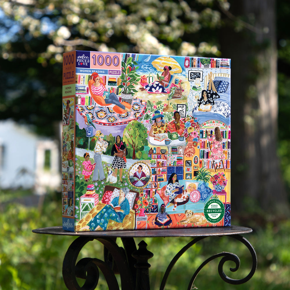 Women Reading 1000 Piece Jigsaw Puzzle | eeBoo Piece & Love Unique Self Care Gifts for Women