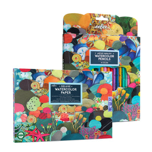 Tidepool Watercolor Pencils & Pad Bundle