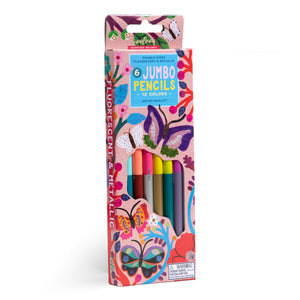 Butterflies 6 Jumbo Double-Sided Pencils