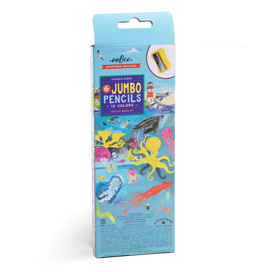 Rainforest 6 Jumbo Double-Sided Color Pencils eeBoo Cute Gifts for