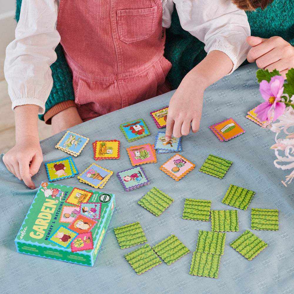 Garden Little Square Memory Matching Game | Unique Gift for Ages 3+ | Find Owls, Pigs, Vegetables, Bunnies, and More