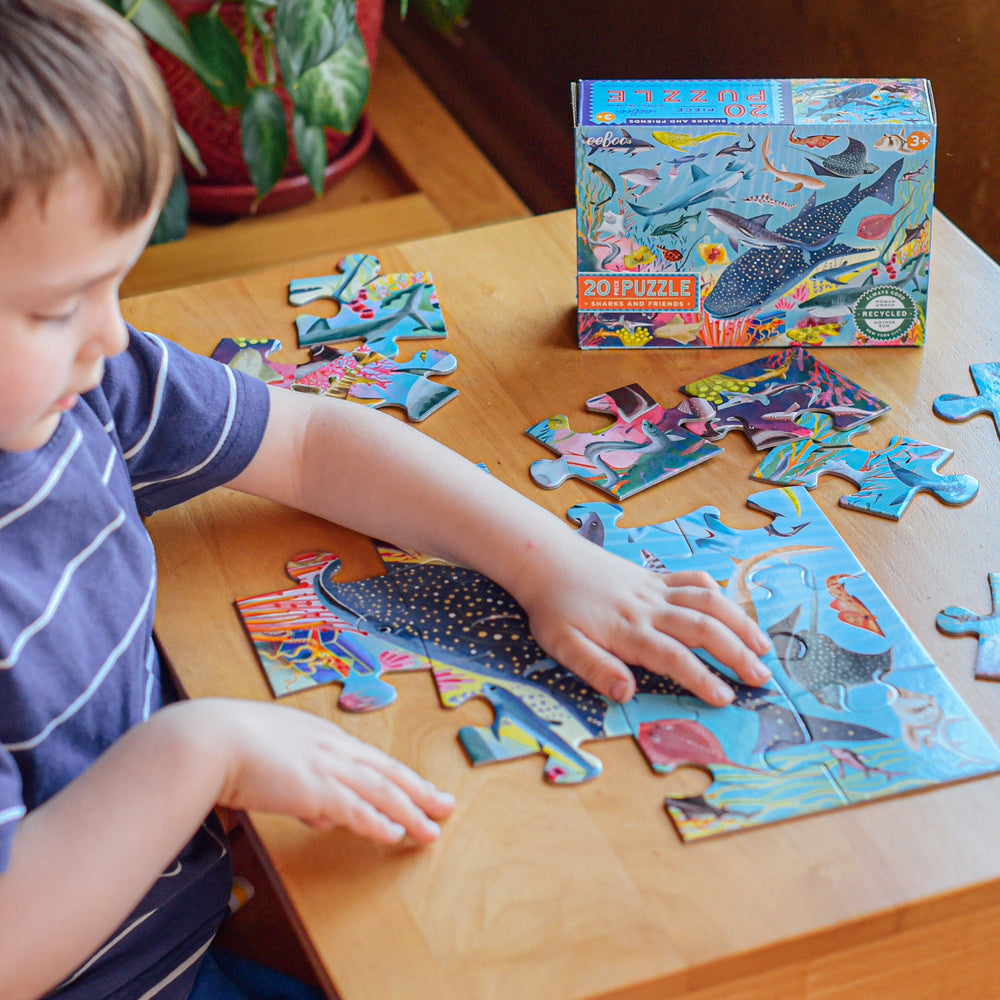 Sharks and Friends 20 Piece Puzzle | Unique Fun Gifts for Kids Ages 3+