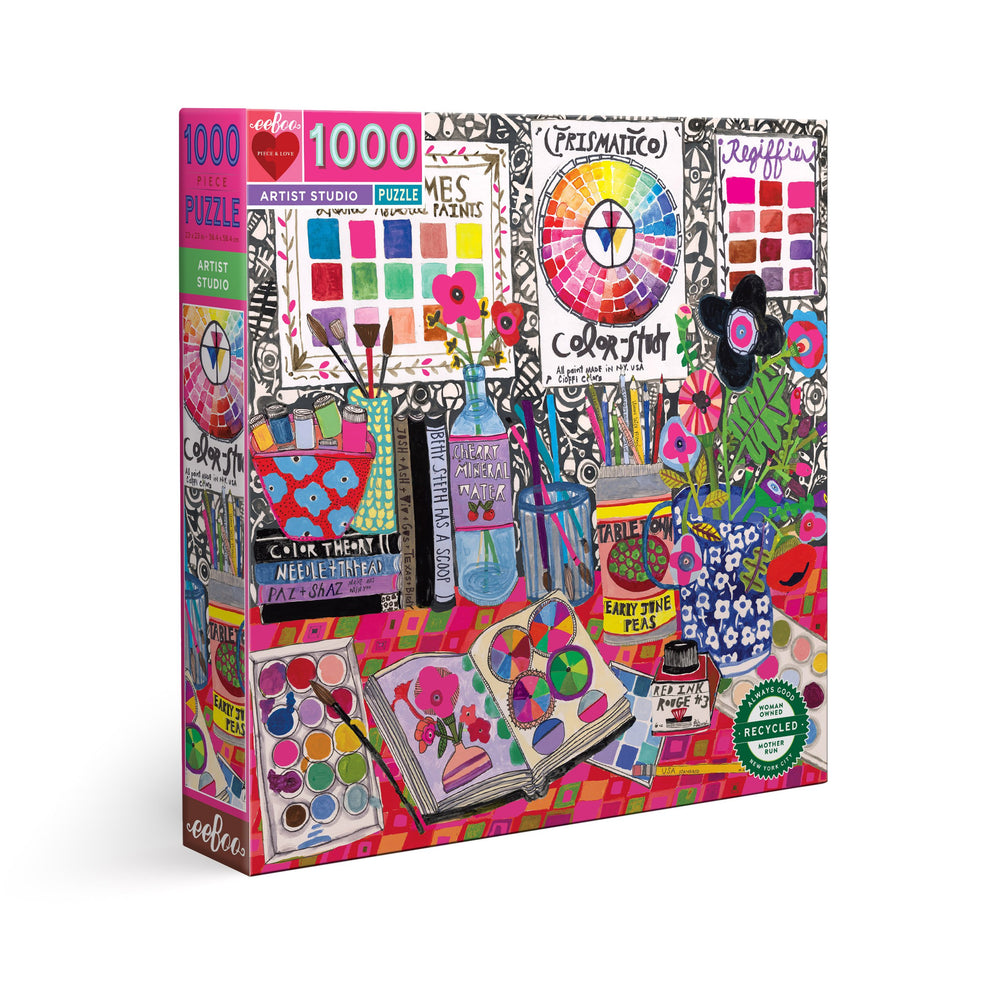 Artist Studio 1000 Piece Jigsaw Puzzle | eeBoo Piece & Love | Unique Gifts for Artists & Teens 14+