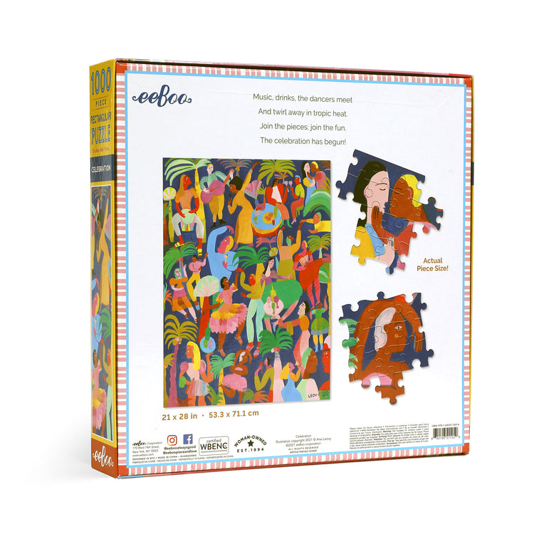 Celebration by Mexican Artist Ana Leovy 1000 Piece Jigsaw Puzzle |eeBoo Piece & Love Gifts for Women