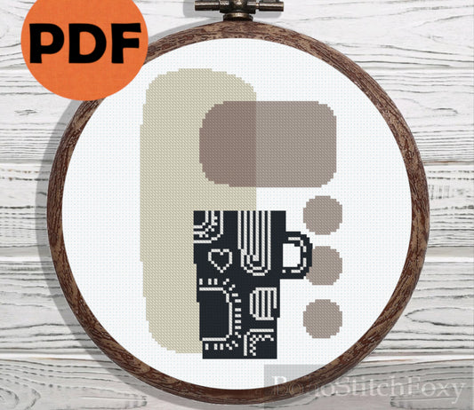 Coffee cup cross stitch pattern download PDF Coffee quote -  Portugal