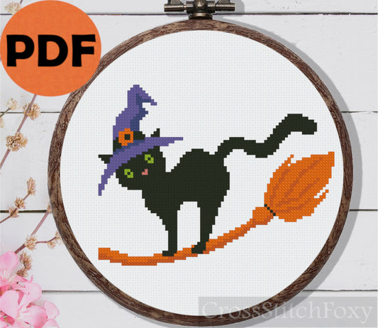 Cat Plant Cross Stitch Pattern – Cross Stitch Foxy