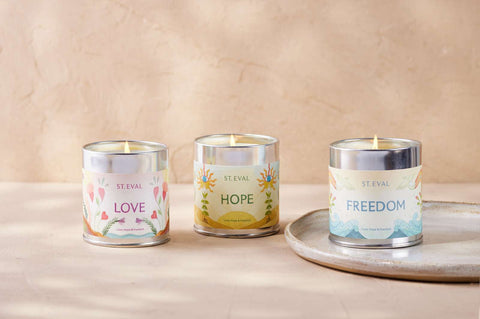 St Eval Candles Love Hope and Freedom