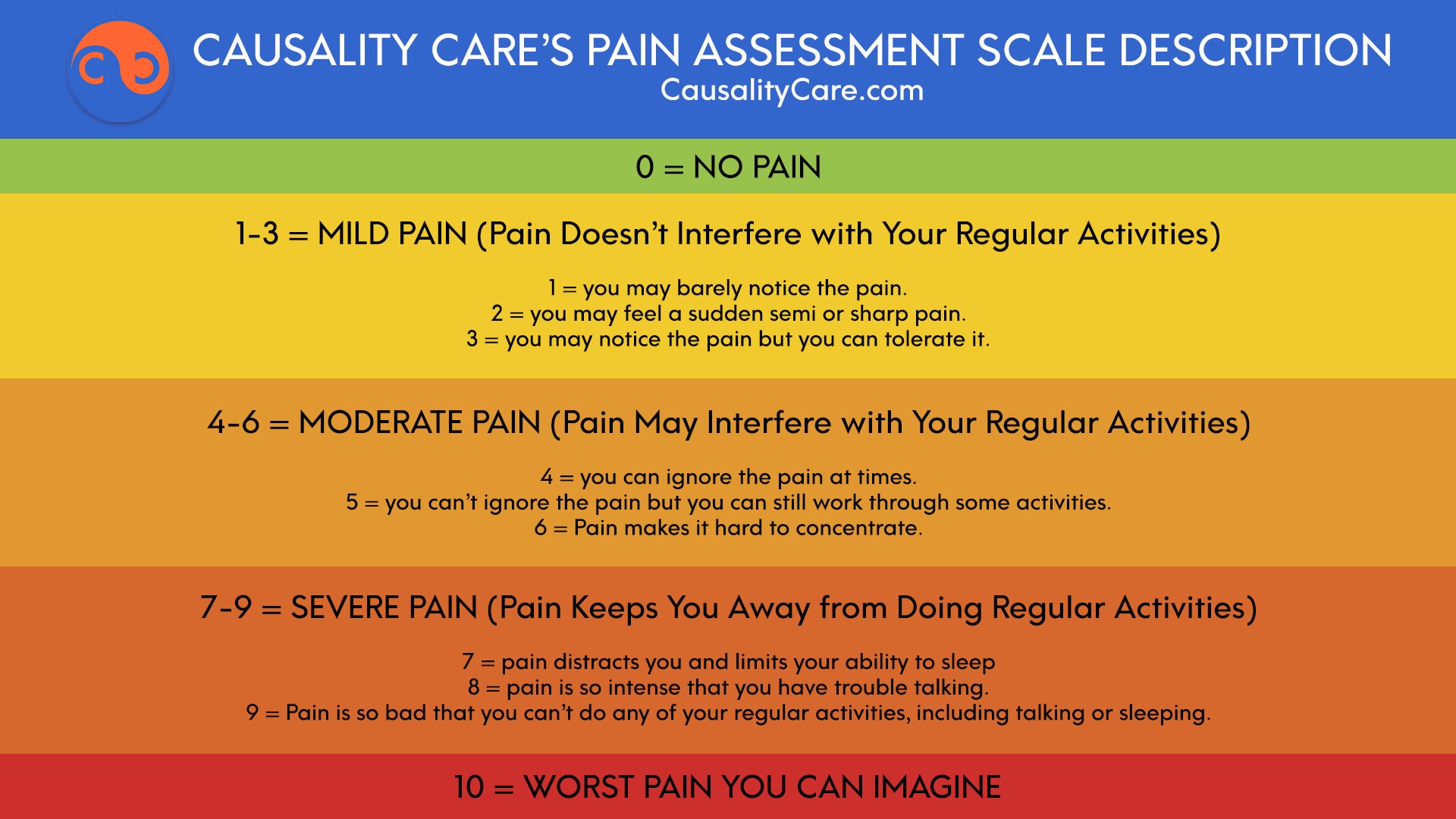 CausalityCare.com - Pain Assessment Scale Description