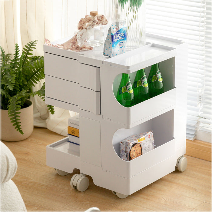 Replica Boby Trolley Cart Shelf Storage Drawer Mobile 3 Tier With Wheels- White