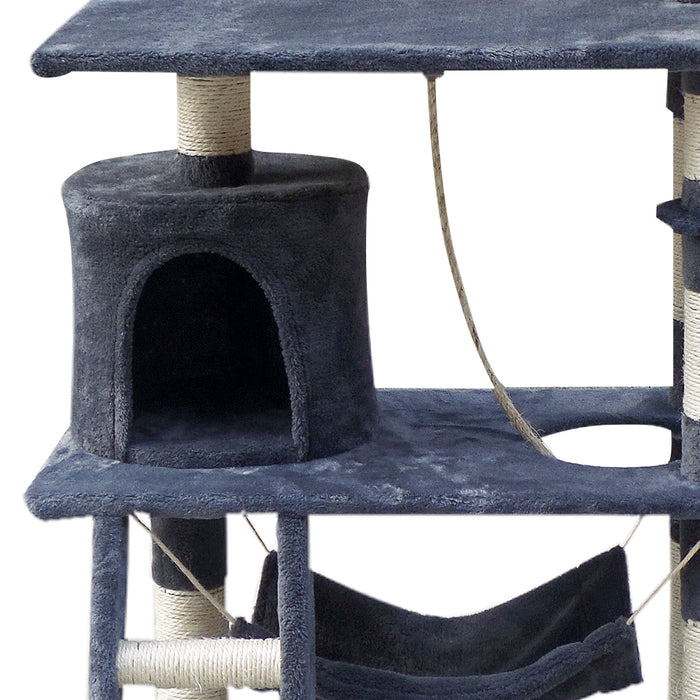 i.Pet Cat Tree 141cm Trees Scratching Post Scratcher Tower Condo House Furniture Wood