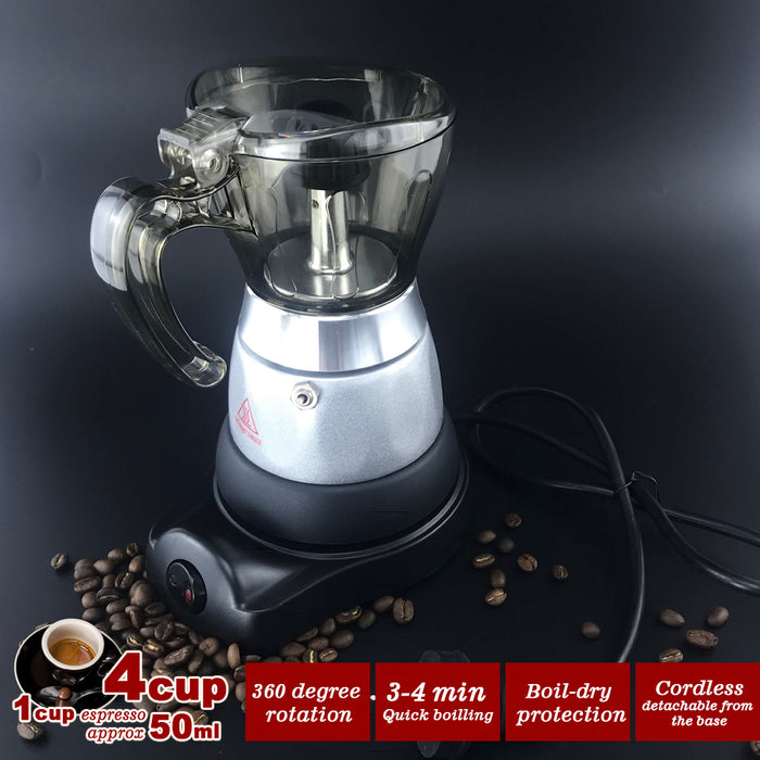 High Pressure Electric Coffee Maker/Cafeteria Espresso Moka 4Cups PC & —  goodlife oz