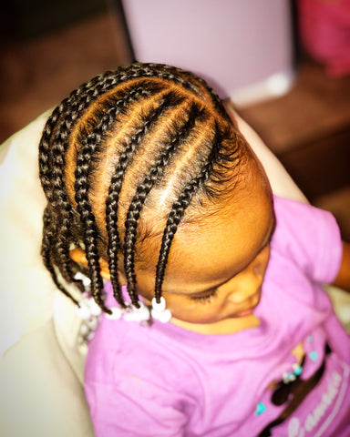 Braids with beads for toddlers