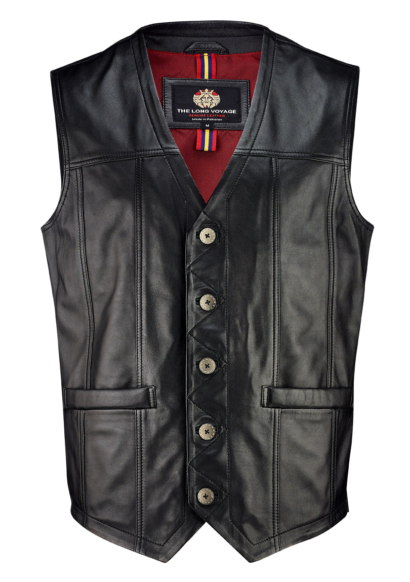 leather vest long