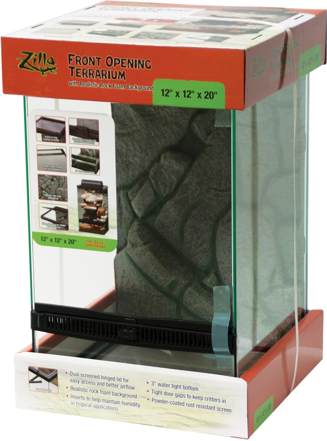 Zilla Front Opening Terrarium - 12" x 12" x 20"