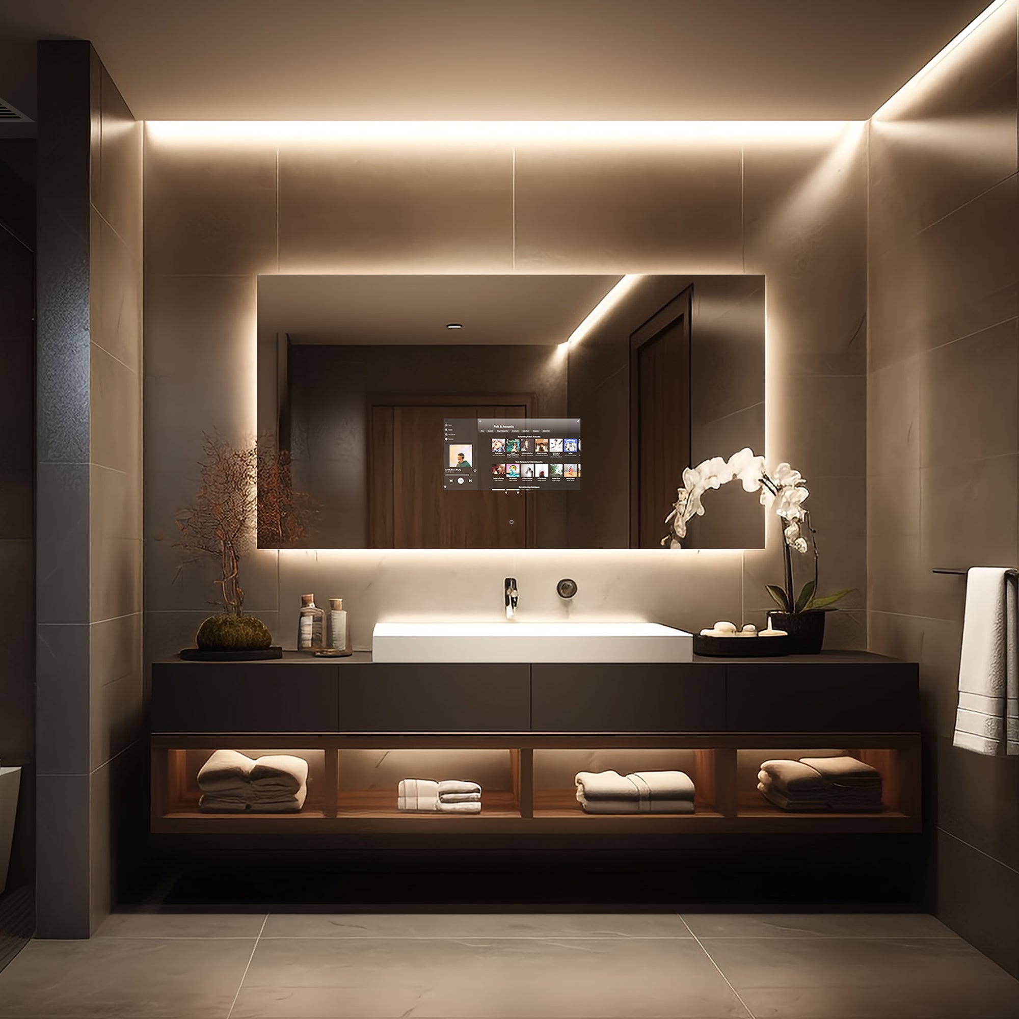 Iris | smart Bathroom Led Mirror Built-in Screen Bathroom Mirror