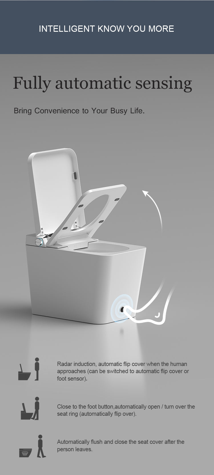 afoona smart toilet with sensor