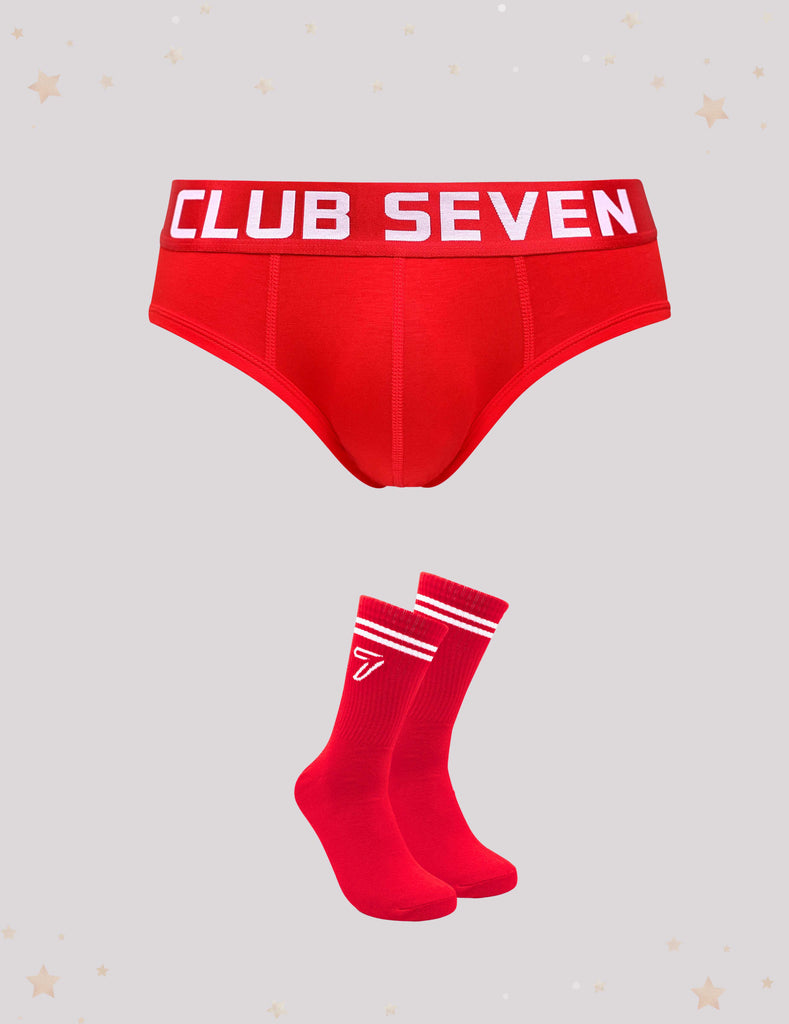 Christmas Red Briefs - Club Seven Menswear