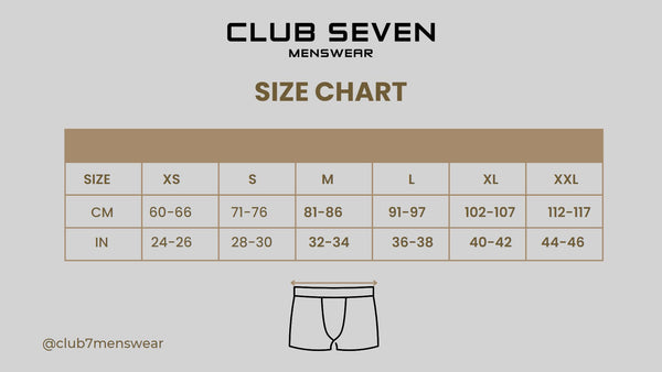 Men's underwear size chart