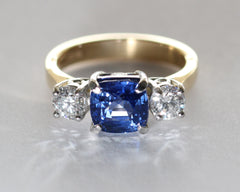 Sapphire and Diamond Triology Ring.