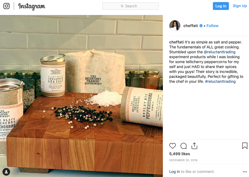 Chef Fatima Ali's Post for Reluctant Trading