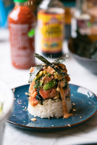 Poke Tower Sushi Grade Sustainable King Salmon