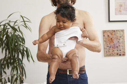 Baby and Dad Doing Kangaroo Care