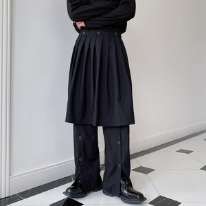 Detachable Pleated Skirt Wide-leg Pant – stylesock