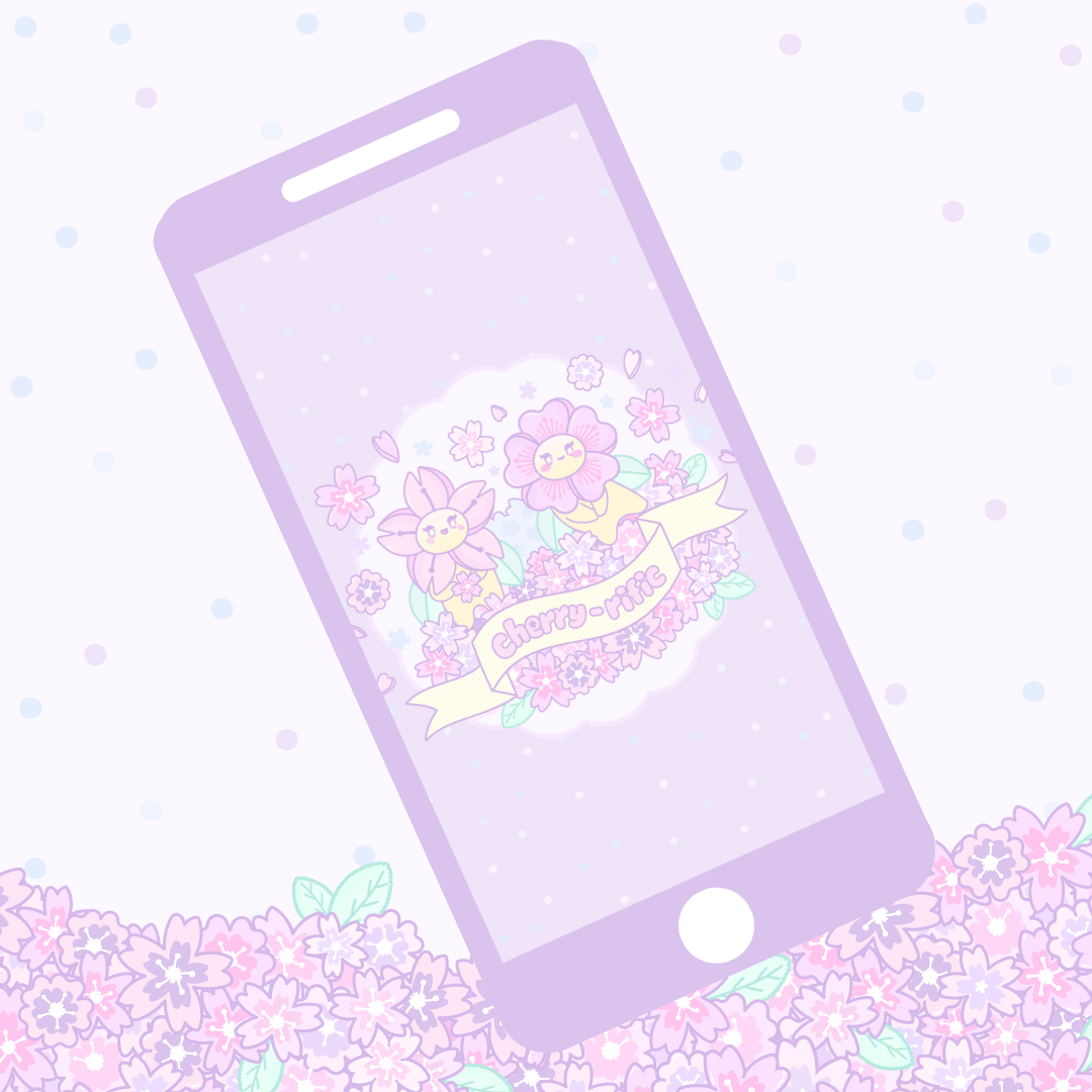 Cherry-rific Phone Wallpaper 1 - Kawaii Monsta