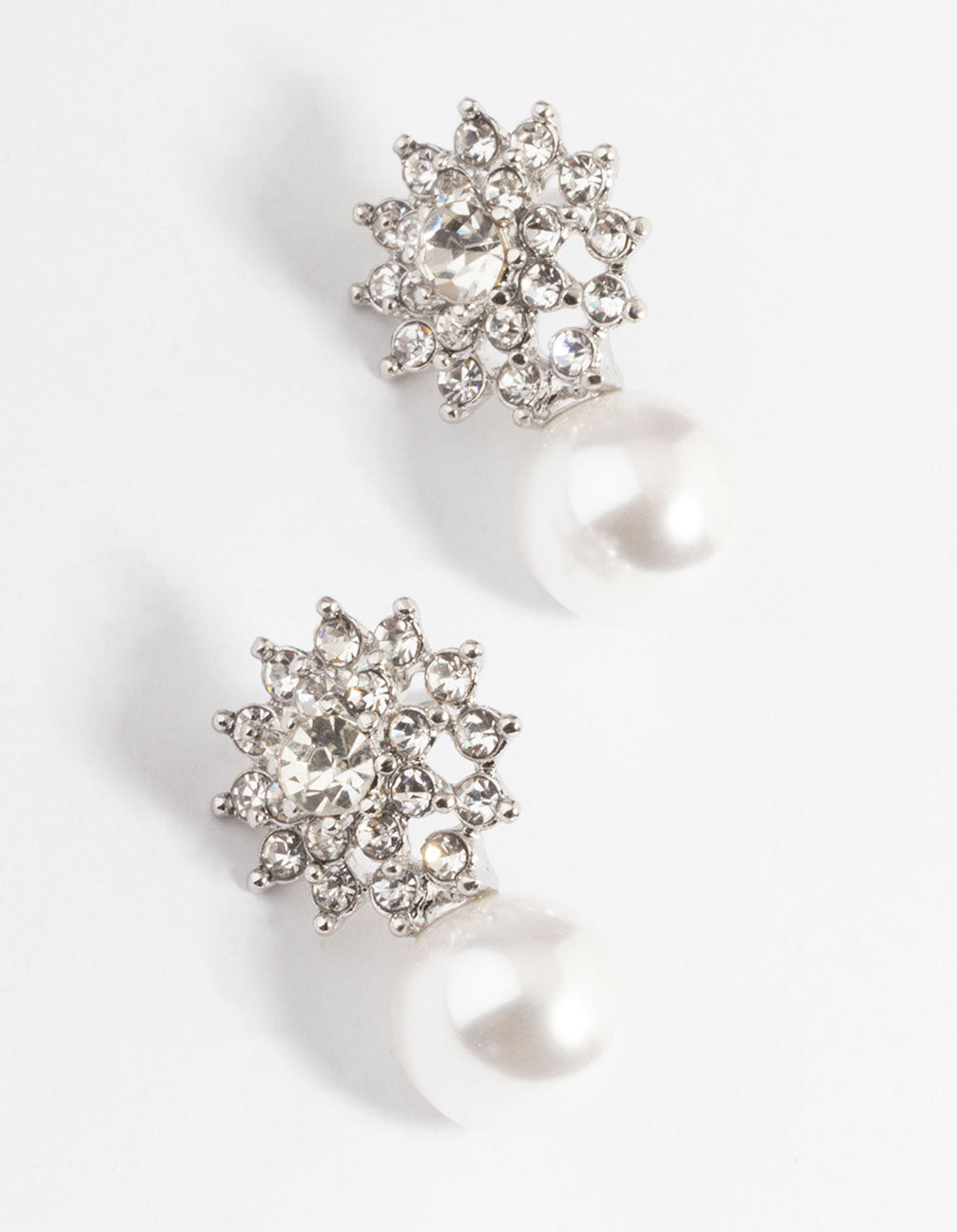 Hannah Pearl and Diamante Wedding Earrings