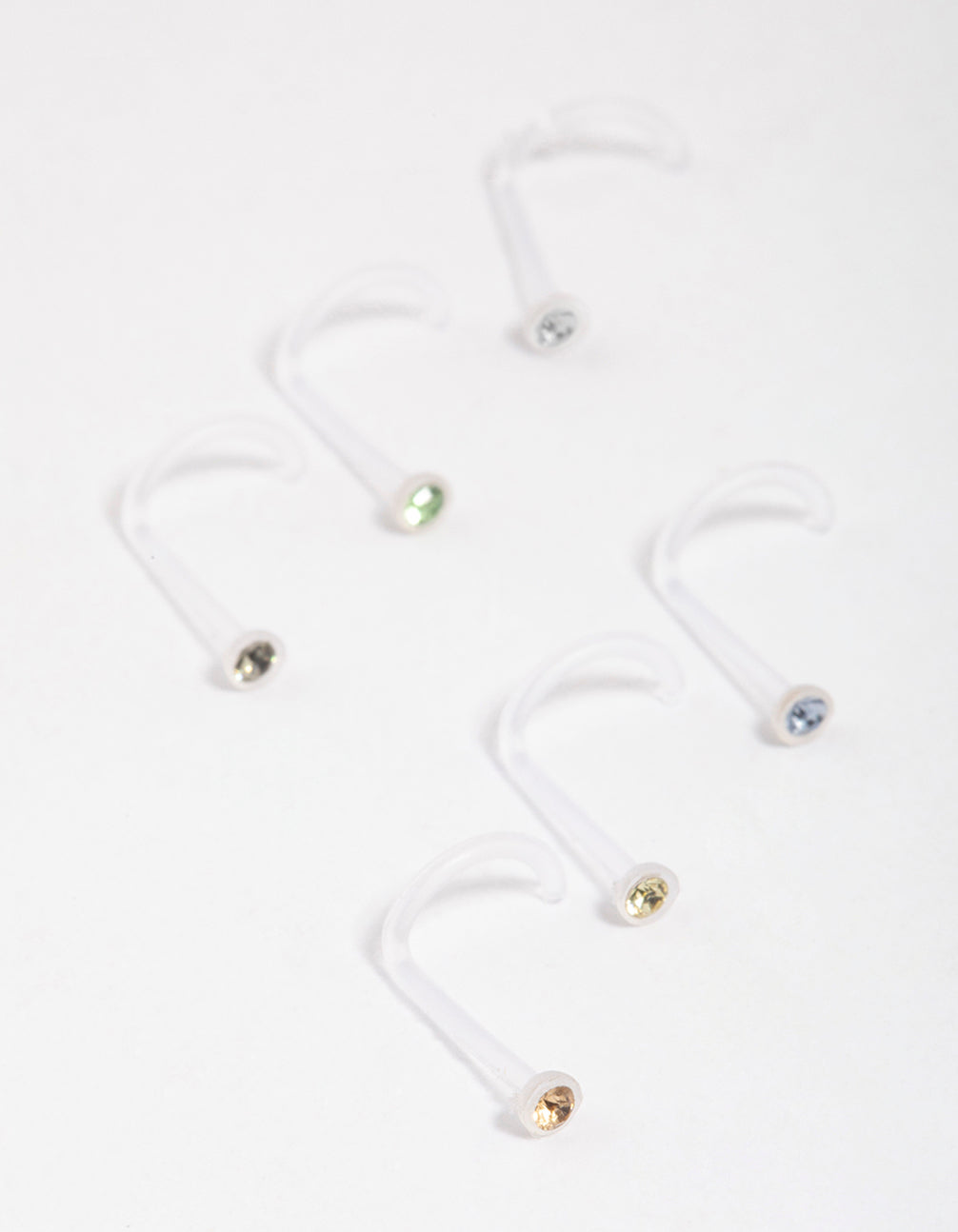 Surgical Steel Multi Cubic Zirconia Clear Nose Stud 6-Pack - Lovisa