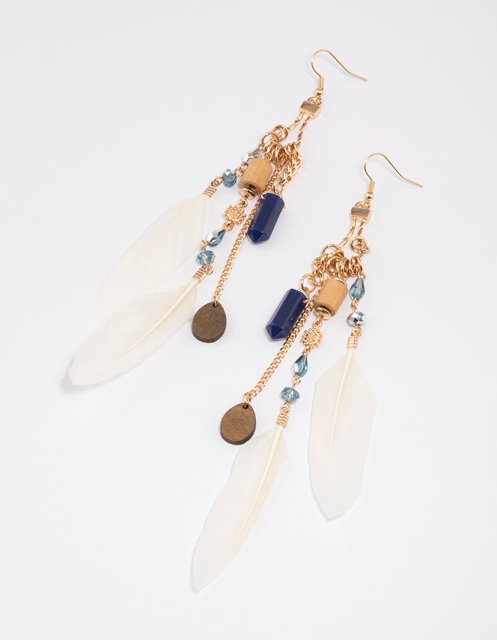 Lovisa Multicoloured Feather Chain Drop Earrings - ShopStyle