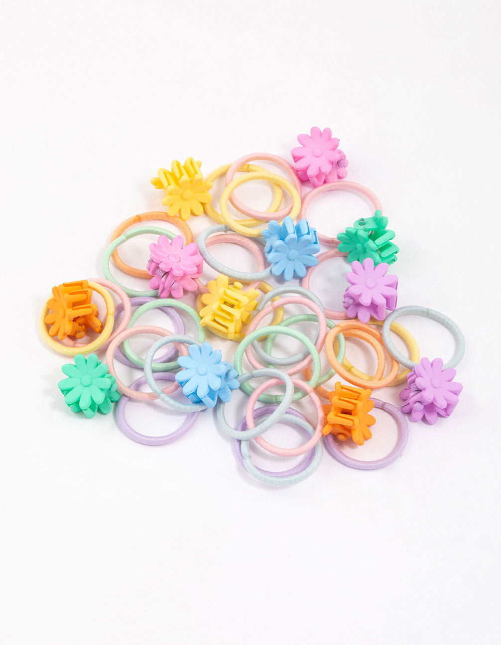 Fabric Petal Flower Hair Tie Pack - Lovisa