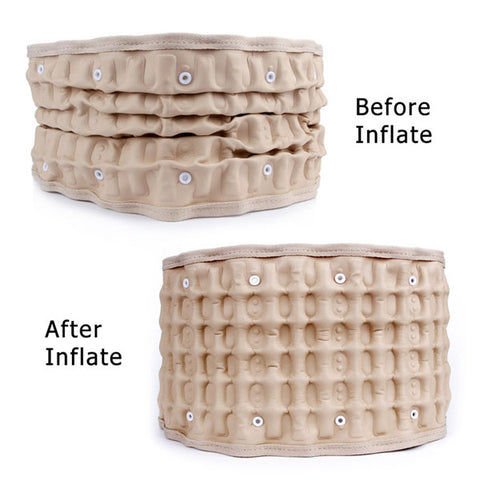 Back Brace - before and after inflation