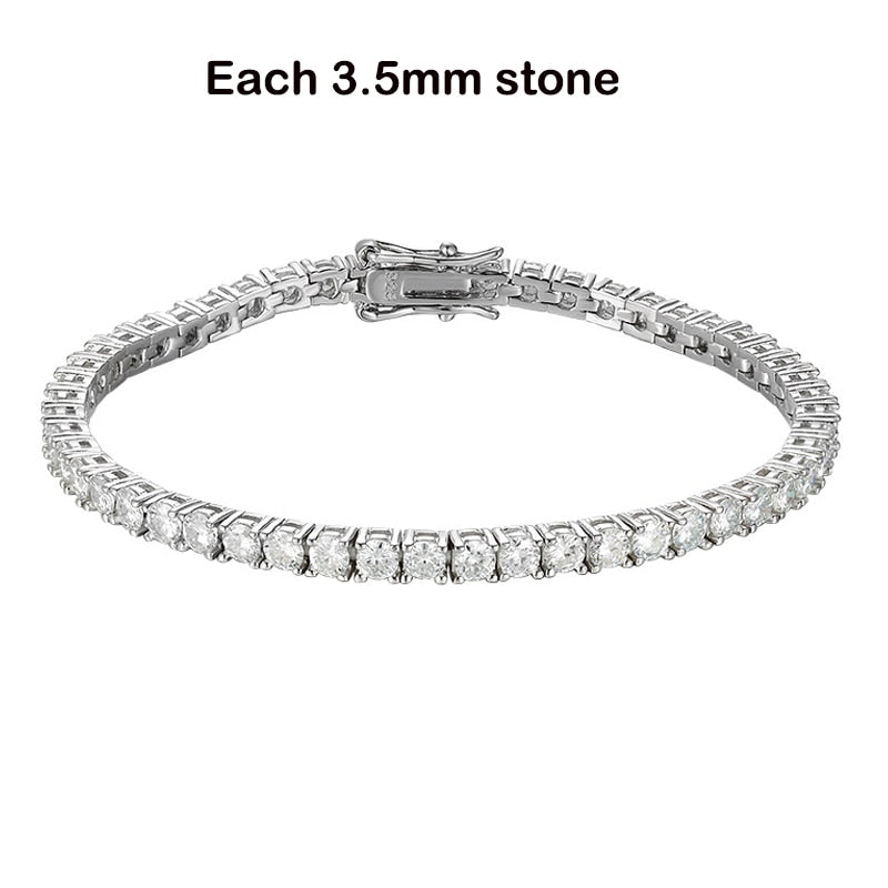 Real Moissanite Tennis Bracelet for Women Christmas Gift Platinum 2-6.5mm Plated 100% 925 Sterling S