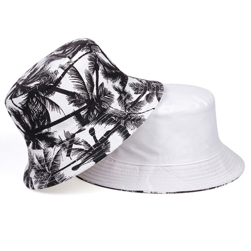 New double-sided fisherman hat fashion summer ladies sun hat tide letter printing wild basin hat hip