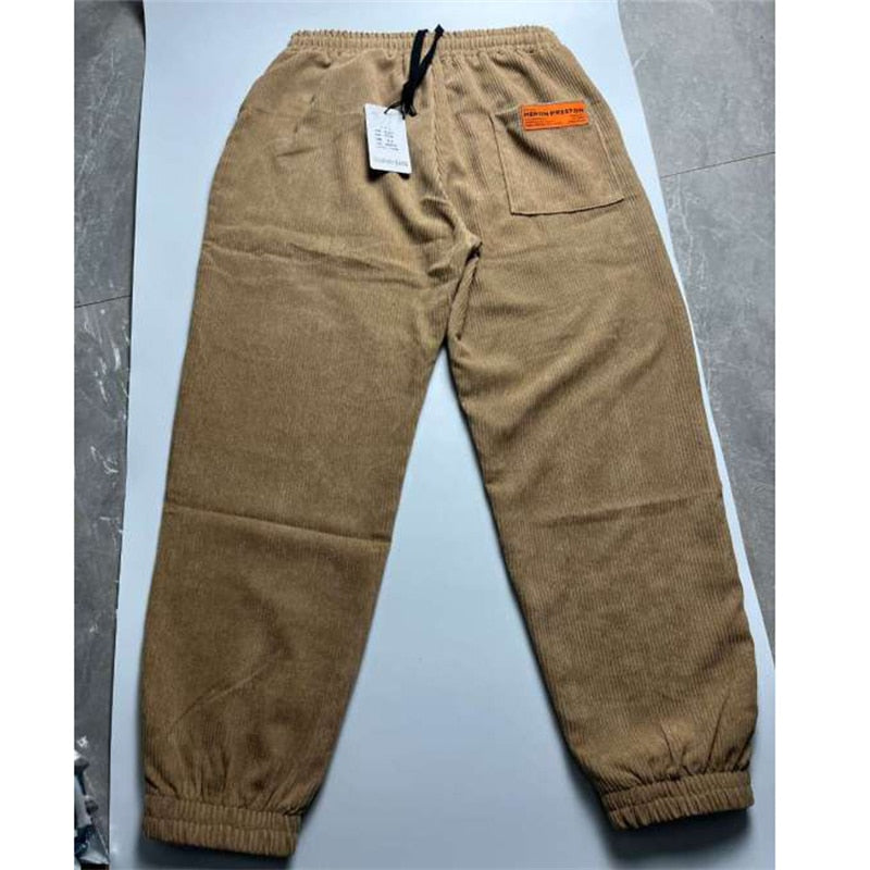 Spring Men Trousers Streetwear  Elastic Waist Corduroy Pants Fashion Streetwear Outdoor Male Jogging Pants Pantalones Para Hombres