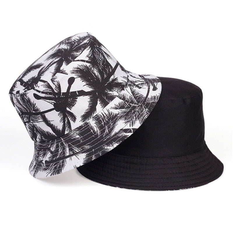 New double-sided fisherman hat fashion summer ladies sun hat tide letter printing wild basin hat hip