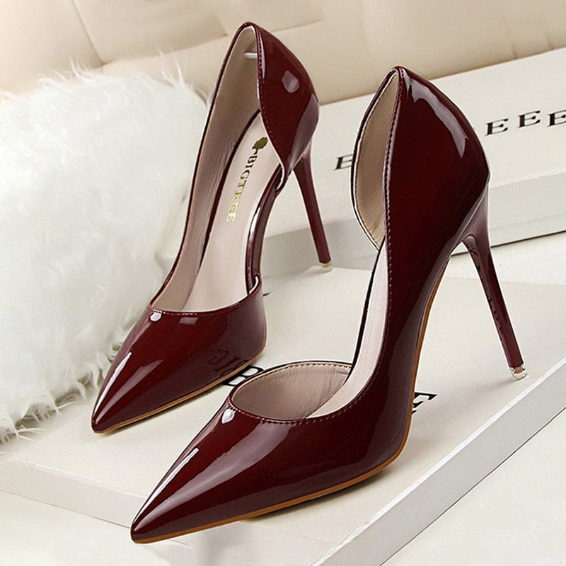 Patent Leather Heels Fashion Woman Pumps Stiletto Women Shoes Sexy Party Shoes Women High Heels